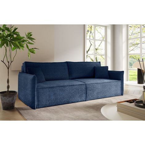 Sofa 3-Sitzer mit Schlaffunktion LAGOS in Stoff Abriamo Dunkelblau (1/5)