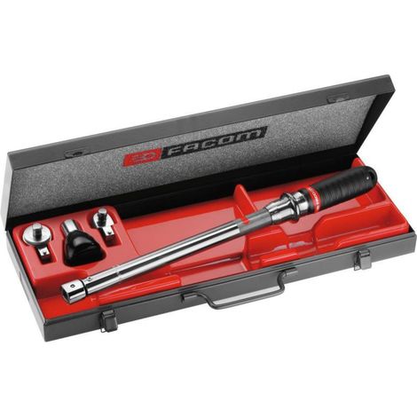 Facom – Clé dynamométrique 1/4'' 5-25Nm – Précision maximale pour serrages – Coffret métallique avec douilles 1/4'' incluses – Garantie 2 ans
