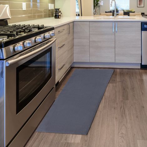 Tapis de antidérapant en lavable – Super absorbant et résistant à l'usure – Facile à nettoyer 80x200 cm – Résistant à la saleté et à la moisissure – Gris foncé (1/5)
