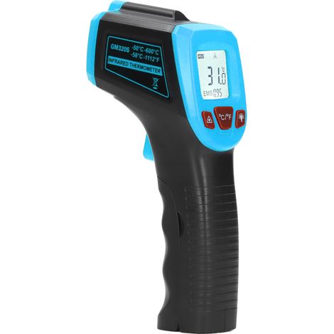 Pistolet de mesure de température portable sans contact infrarouge, boîtier ABS, bleu (1/5)