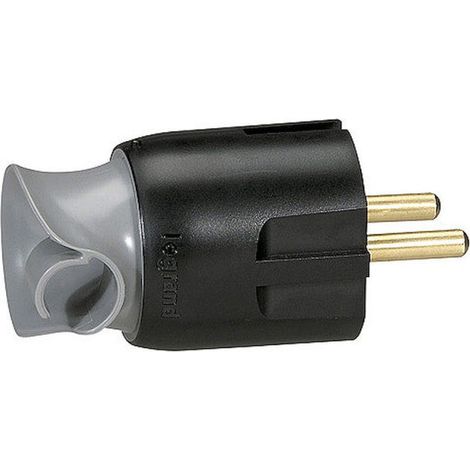 Scheda elettrica 2P+T 16A con orientamento del cavo - nero LEGRAND