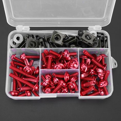 Vis universelles pour moto, 177 pièces, vis de boîtier M5 M6 rouges (1/5)