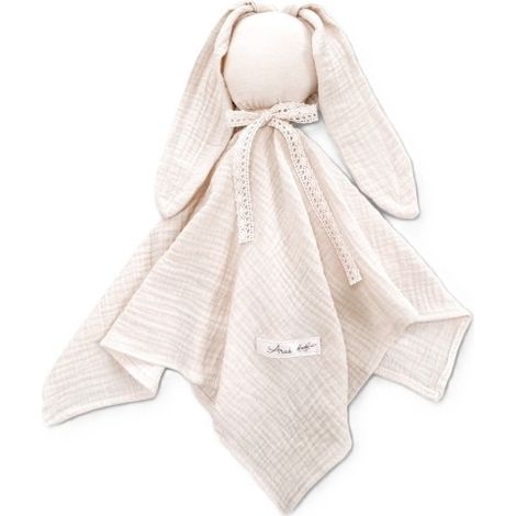 Peluche Lapin en Mousseline (Beige Vanille / Latte) (1/3)
