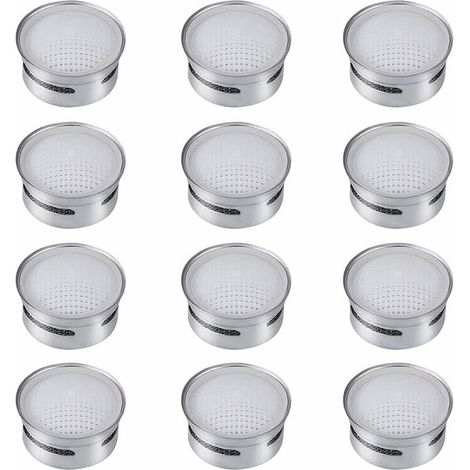 Mousseurs Robinet en Acier Inoxydable M22 M24 Aérateur d'Eau du Robinet Filtre à Robinet d'Économie d'Eau Accessoires de Pièces de Rechange pour Tête de Robinet de Cuisine Salle de Bain 12Pcs (1/4)