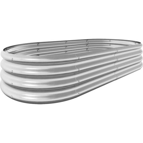 Bac Potager Ovale en métal 90×29×18 cm – Jardinière Longue sur Pied Bas pour Balcon, terrasse ou Jardin – Potager décoratif rectangulaire en Acier galvanisé, Anti-Rouille, Montage Facile (1/5)