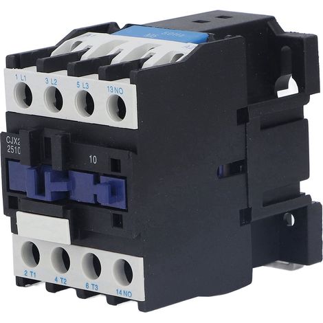 Contacteur électrique AC 380V 25A normalement ouvert, contact en alliage d'argent, fixation par vis M5 pour usage industriel. (1/5)