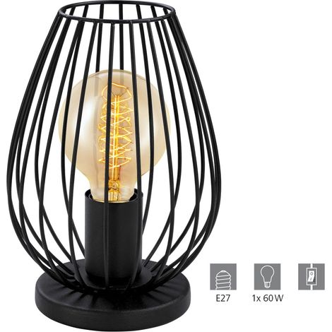 Eglo Tischleuchte Newtown Nachttischlampe Schreibtischlampe  Retro Vintage E27 (1/5)