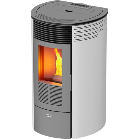 stufa a pellet canadian stove "columbia 10" bianco 7,8 kw