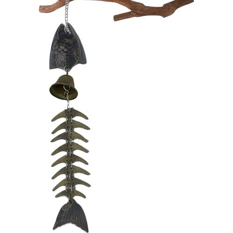 Fischgräten Design Windspiel Hängbare Metall Dekoration mit