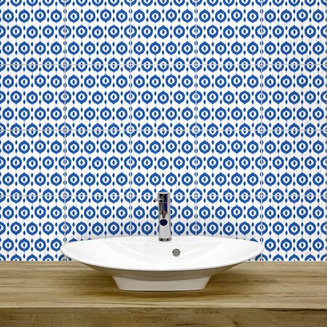Stickers muraux - Sticker Mural Carrelage adhésif Cuisine Salle de Bain - 9 STICKERS CARRELAGES BOHÈME OZALEE - 9stickers10x10cm (1/5)