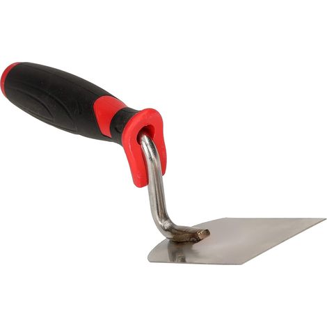 KOTARBAU Truelle de maçon en acier inoxydable - 100 mm x 50 mm - Avec poignée en caoutchouc (1/5)
