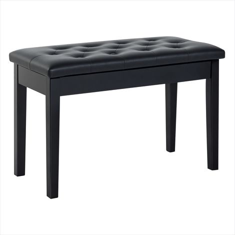 Pouf banquette piano capitonné avec coffre de rangement en bois (1/5)