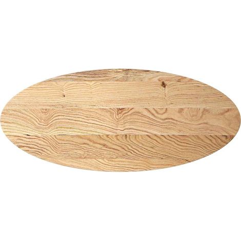 Dessus de table  Dessus de bureau  Plateau de table 140x60x2 cm bois de chêne massif ovale (1/5)