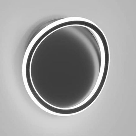 murale moderne à LED, lampe de chevet à anneau noir, s murales en métal de fer avec abat-jour en acrylique, murale de salon de couloir simple, s murales d'éclairage d (1/5)