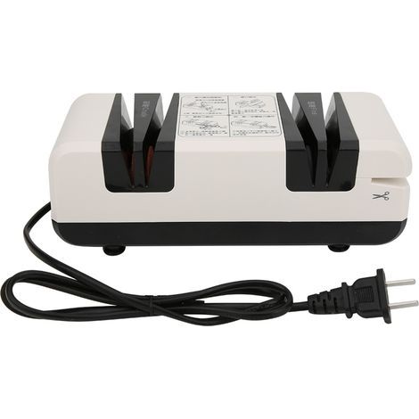 Automatic Multifunctional Electric Knife Sharpener for Kitchen Knives and Scissors, CN (Black and White) (1/5)