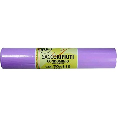 Sacchi Sacchetti Pattumiera Virosac Viola Cm. 70X110 Conf. 24 Rotoli da 10Pz
