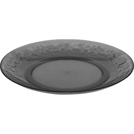 Assiette Estiva 20 cm en plastique gris foncé moderne