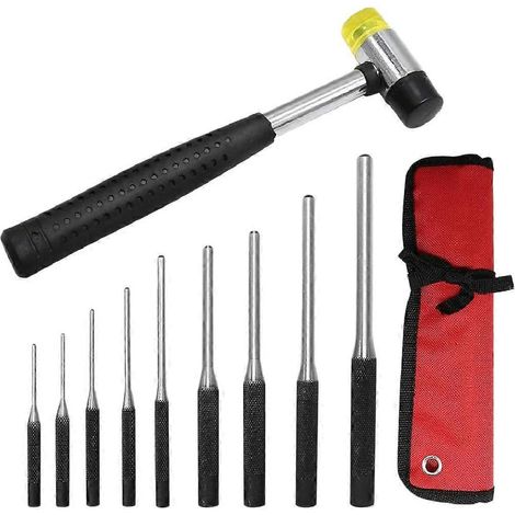 Roll Pin Punch lot avec rangement Pouch 10 pièces acier Removal outil kit avec transport sac pour Jewelers Watch (1/5)