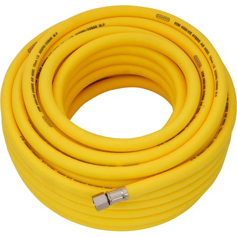 Draper 31732 High Visibility Hybrid Air Hose, 20m x 10mm, 1/4"" BSP, Yellow
