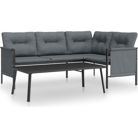 Maison Exclusive - Set Salotto da Giardino 2 pz in Acciaio Antracite (1/5)