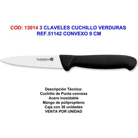 Coltello per verdure convesso 9 cm 3 Claveles Rif. 51142