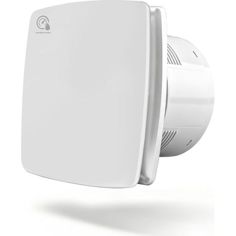 Ventilateur de salle de bain de 6" avec minuterie et capteur d'humidité - Blanc (1/5)