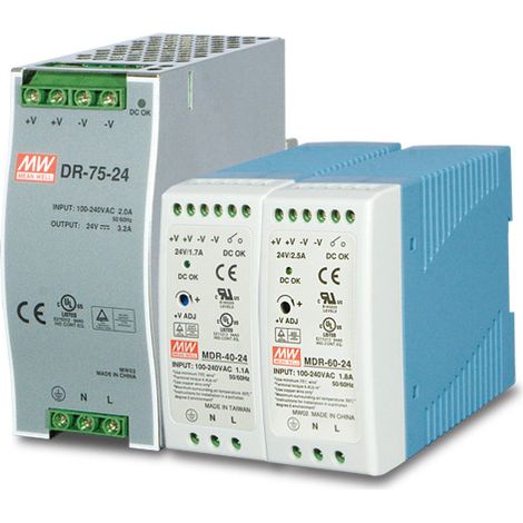 PLANET PWR-75-24 unidad de fuente de alimentación 75 W Azul, Gris