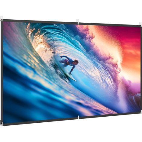 Telo per Proiettore 100" 16:9 HD 4K-8K Pieghevole e Portatile Antipiega e Lavabile Bianco (1/5)