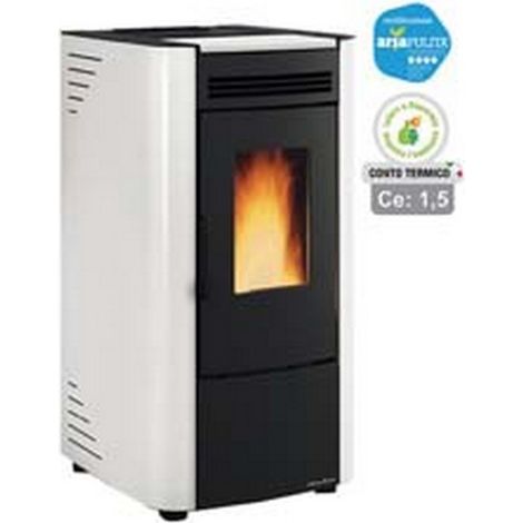 1PZ STUFA A PELLET KETTY EVO 2.0 6,5 KW BIANCA (CONTO TERMICO) - misure cm.45,6x50,7x88,4h. - peso kg.69