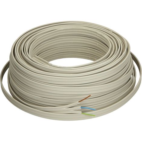 Le Sanitaire – Câble plat NYIF-J 3 x 1,5mm² – Cuivre – Isolant PVC – Tension 230/400V – Pour installation fixe dans enduit