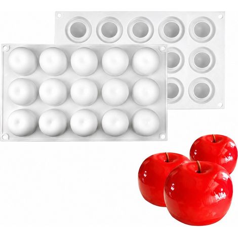 Moule à gâteau en silicone en forme de pomme à 15 cavités, moule à mousse au chocolat de Noël, ustensiles de pâtisserie (1/4)