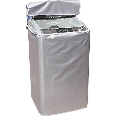 Housse imperméable et anti-poussière pour machine à laver, sèche-linge, en polyester, avec protection solaire et rouleau intégré.