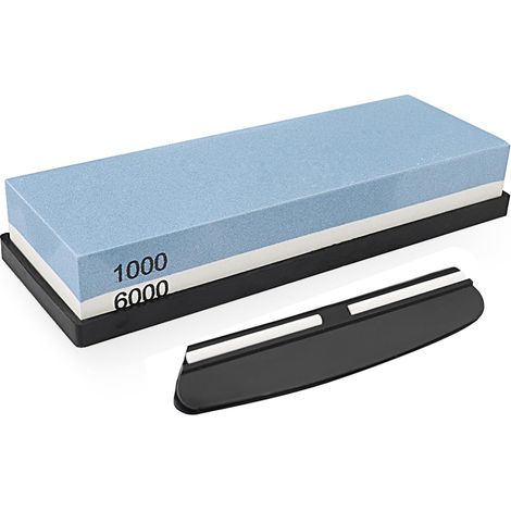 Pierre a Aiguiser, Affuteur Couteau, avec une granulométrie de 1000/6000, Affûte les couteaux, cet appareil est équipé de guides de positionnement et d'une base antidérapante (1/5)
