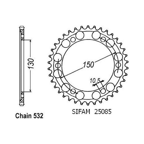 Couronne Fzr 1000 Exup 1989-1997 Gts 1000 1993-1997 - 532 - 47 Dents - Similaire JTR866