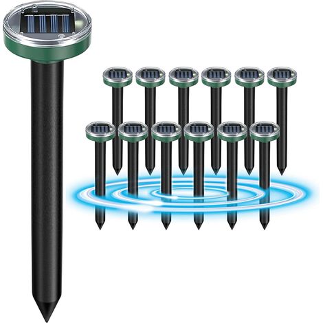 4 pièces Solar Ultrasons Pilote de taupe Imperméable Repousse les serpents Rongeurs Jardin - Pack... (1/5)