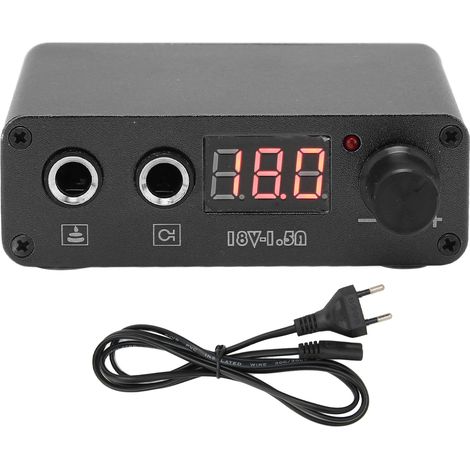 Alimentation professionnelle pour tatouage, bloc d'alimentation double mode en alliage avec écran LCD, 100-230V, prise UE noire (1/5)