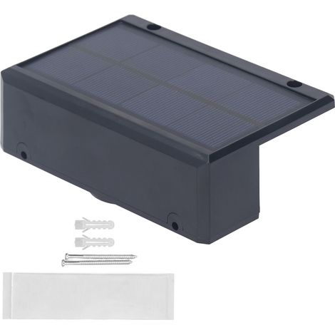 Ortviai Applique Solaire Extérieure IP65 SL-718 pour Jardin, Terrasse et Escaliers – Lumière Chaude + Colorée