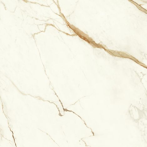 Carrelage effet Marbre Blanc Calacatta Supreme 120x120x0,9 cm Brillant Faventa - Sol et mur intérieur (vendu par carton de 2,88 m²) - RO'MA CARRELAGE