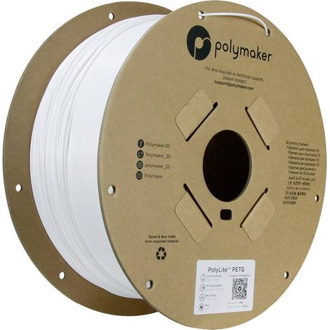 Polymaker PB01052 Filament PETG résiste à la chaleur, résistance élevée à la traction 1.75 mm 3000 g blanc PolyLite™ 1 pc(s) Q253893 (1/5)