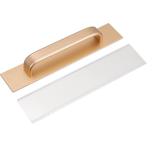 Set di 2 maniglie autoadesive per cassetti, in lega di alluminio color oro, per bagno, mobile, guardaroba, finestra (lunghezza: 200 mm/7,87 pollici).