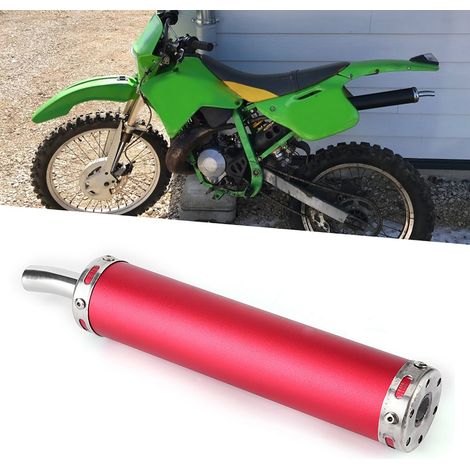 Modification de moto : silencieux d'échappement de 20 mm de diamètre, tuyau d'échappement 2 temps, rouge. (1/2)