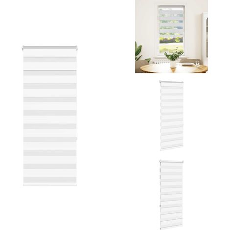 Zebrarollo Weiß 60x150 cm Stoffbreite 55,9 cm Polyester - Zebra-Jalousie - Zebra-Jalousien - Zebra-Rollo - Doppelrollo (1/5)