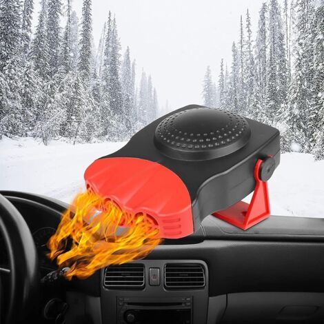 Chauffage de voiture,12 V 150 W 2 en 1, dégivreur et désembueur portable pour pare-brise avec base rotative, ventilateur chauffant ou rafraîchissant pour voiture,allume-cigare(rouge) (1/5)