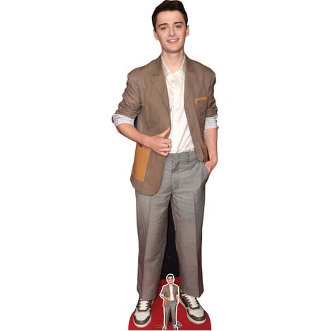 Figurine en carton Noah Schnapp en costume marron - Acteur Canadien et Américain de Stranger Things - Haut 176 cm