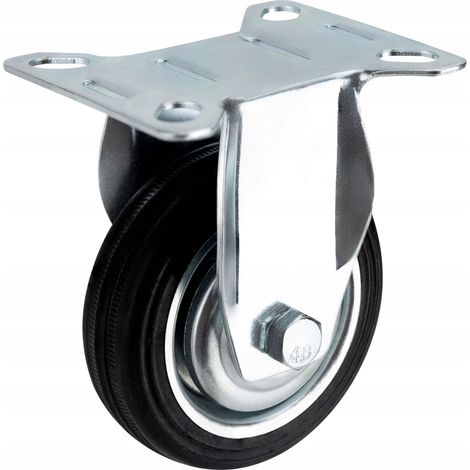 Ruota fissa per carrello 3″ 75 mm gomma 50 kg VERGIONIC