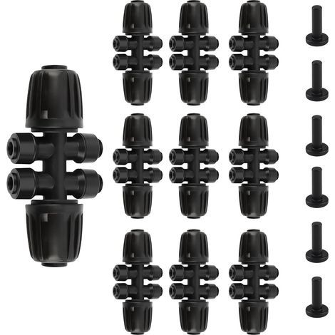8 pièces raccord rapide en T cannelé 1/2'' à 1/4'' verrouillable, raccord d'irrigation goutte à goutte à emboîter (1/5)