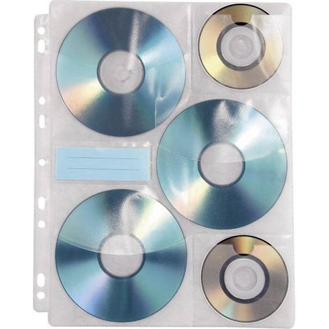 Hama x6 Pochette de classeur CD/DVD 6 CDs/DVDs/disques Blu-ray plastique blanc transparent 10 pc(s) (l x H x P) 23.8 x (1/3)