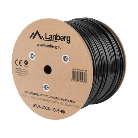 Cavo di Rete Rigido UTP Categoria 6 Lanberg LCU6-30CU-0305-BK Nero 305 m (1/3)