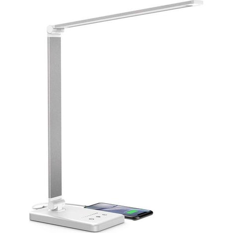 Lampes de Bureau Dimmable 5 Modes de Couleur, Flexible Contrôle Tactile Protection des Yeux, Lampe de chevet Avec Port USB et Fonction Minuterie (1/5)