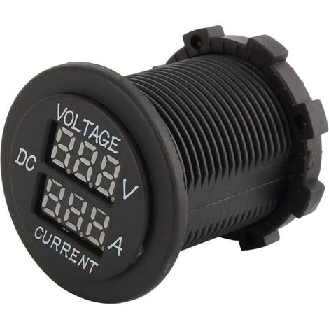 Voltmetre Amperemetre Numerique - Haute précision Voiture Moto DC 12-24V Double LED Voltmètre numérique Ampèremètre Amp Voltmètre Guage